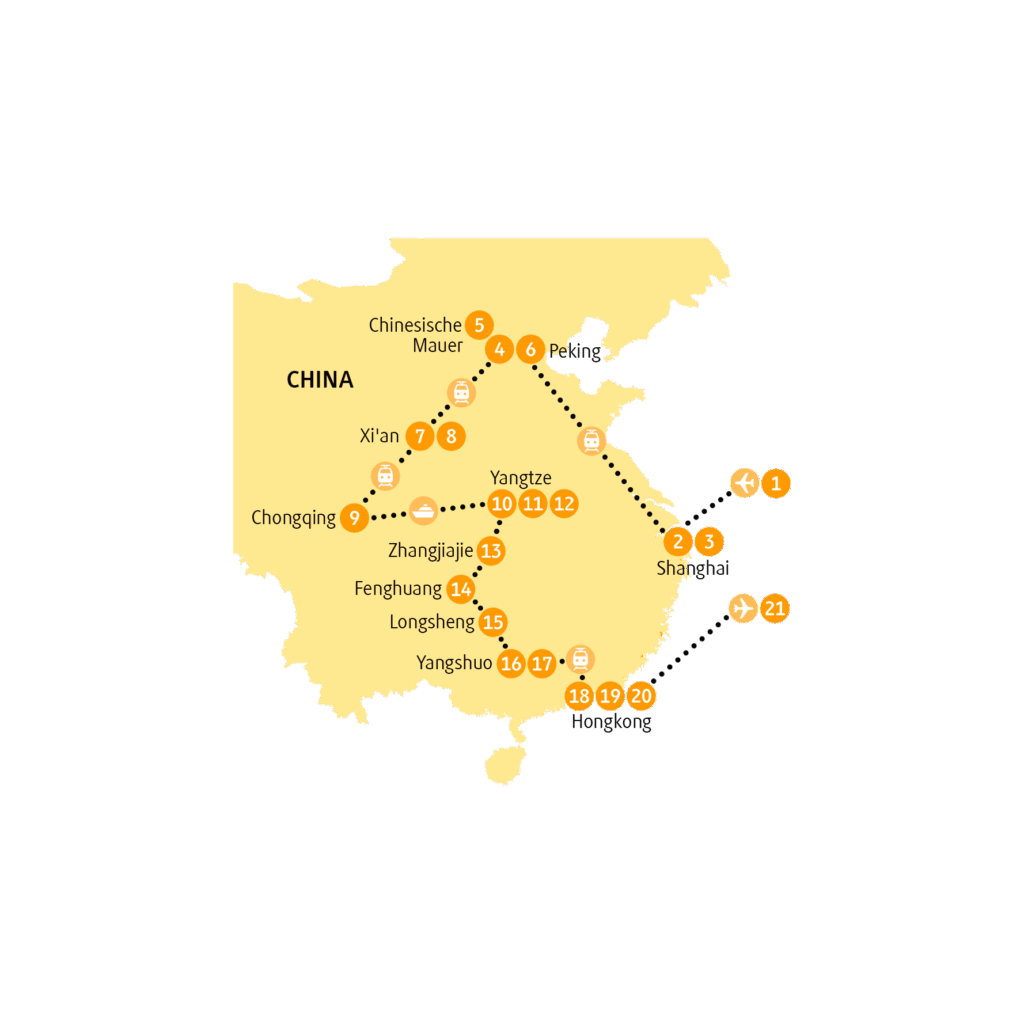 Reiseroute CNZHA