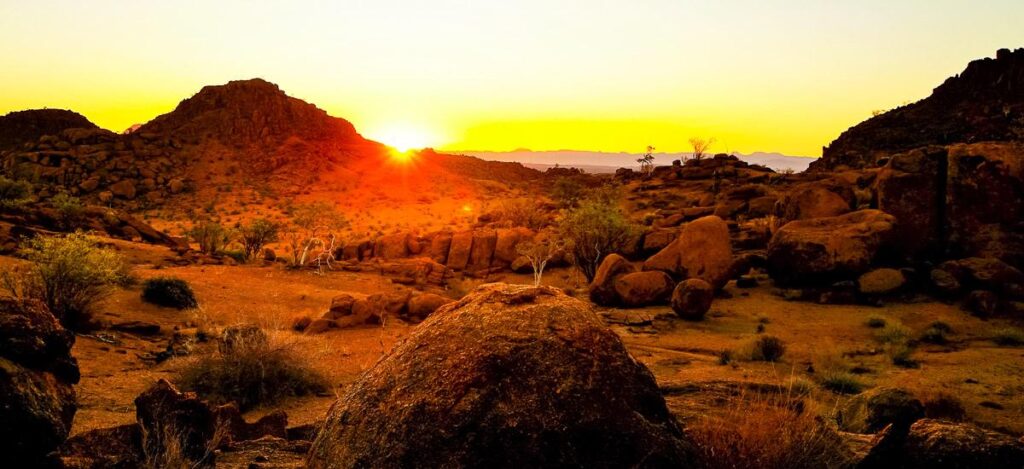 Sonnenuntergang im Erongo