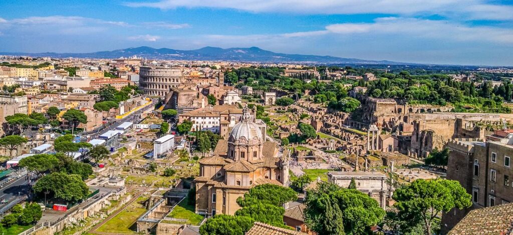 Blick auf das Forum Romanum in Rom