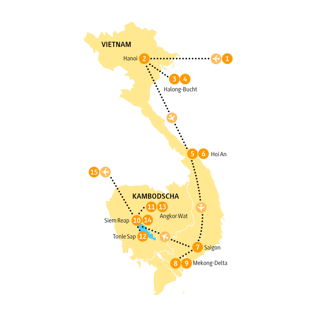 Reiseroute VNBAY