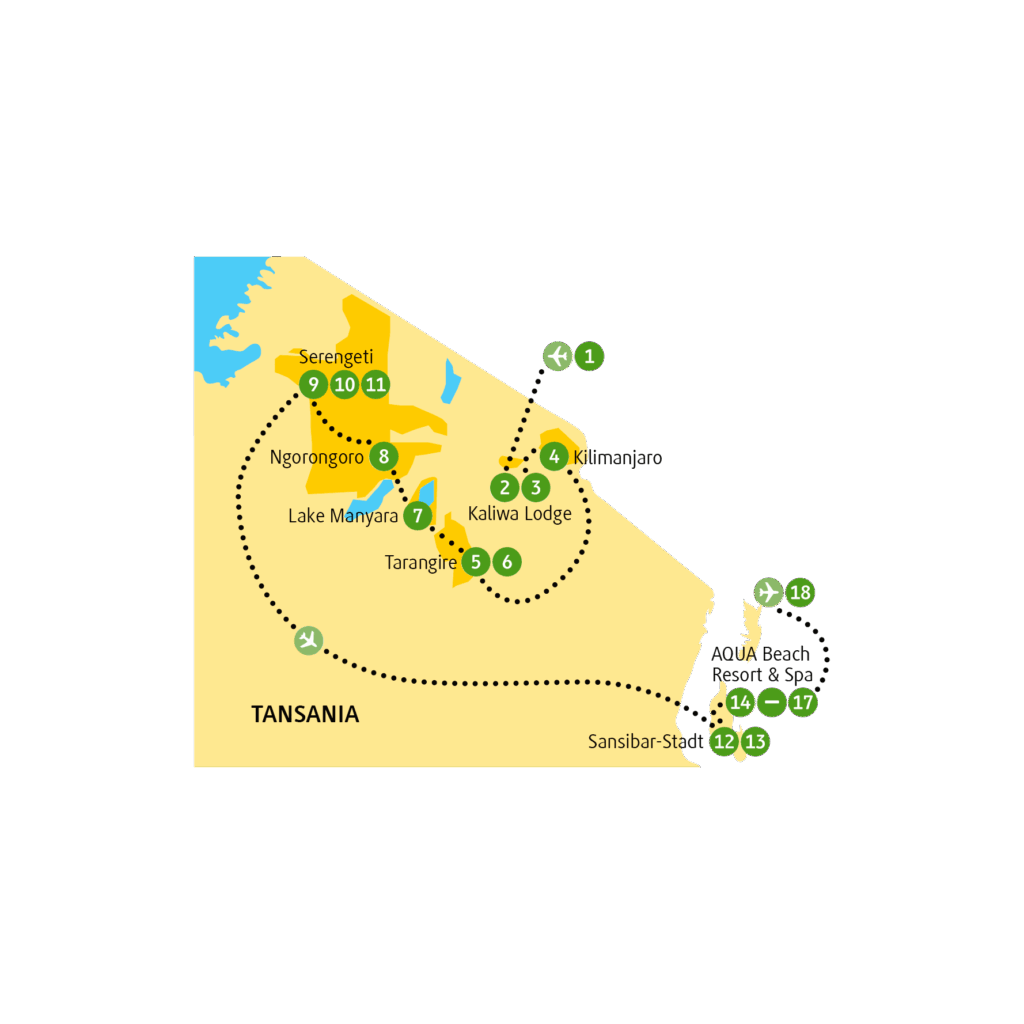 Reiseroute TZSBA