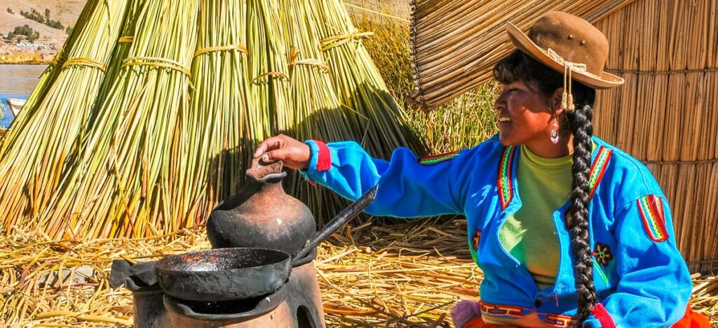 Kochen auf der Schilfinsel
