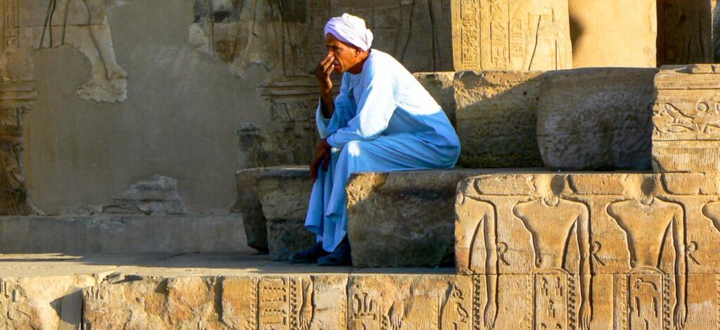 Pause im Tempel
