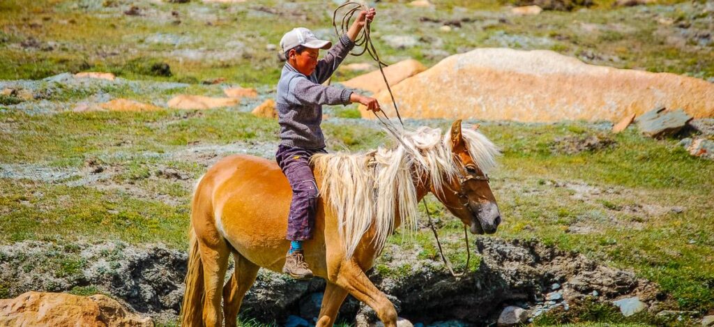 Junge auf Pony